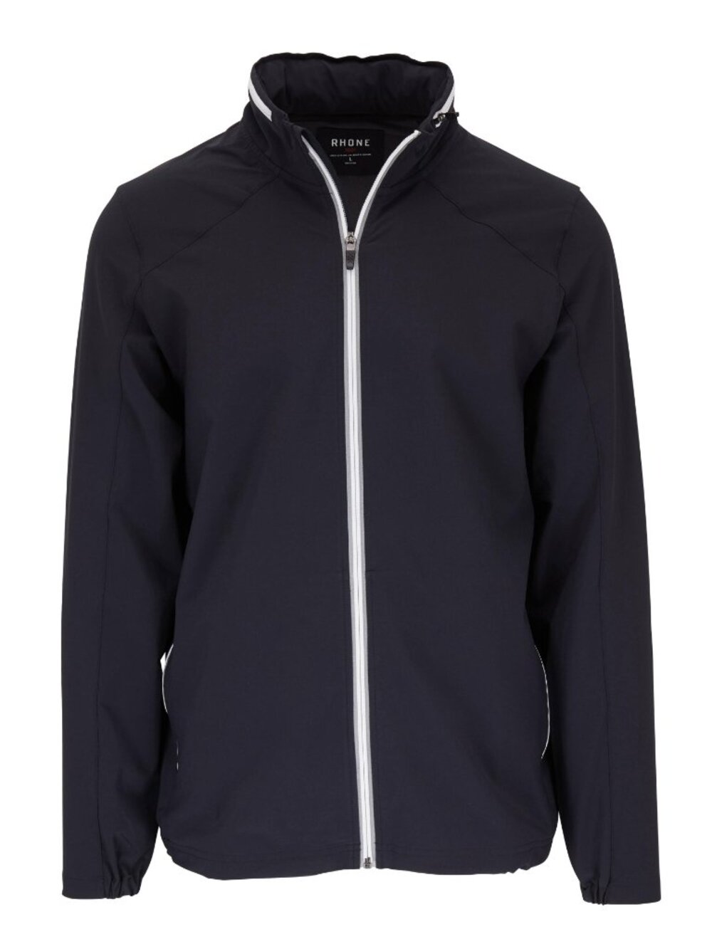Rhone Black Lightweight Zip Front Relay Hooded Track Jacket S